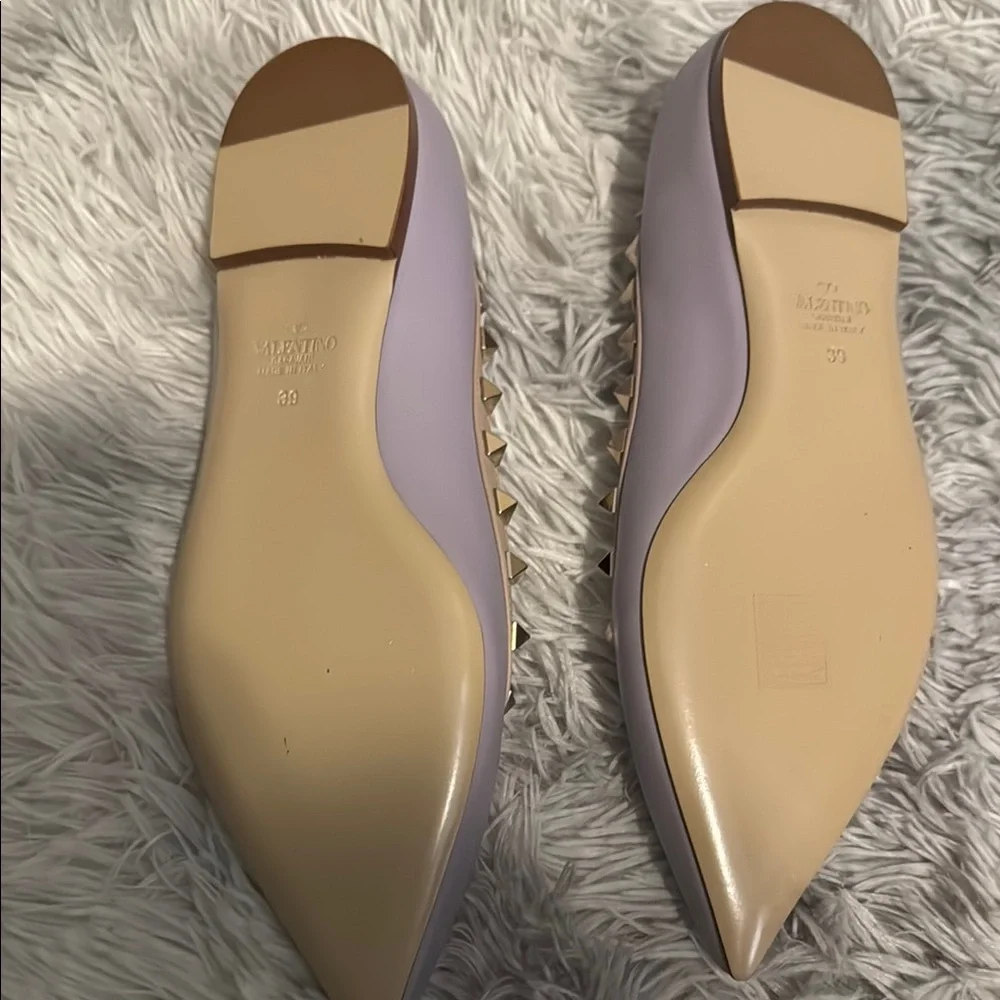 Valentino Lilac Studded Flats size 8 authentic - Picture 6 of 12
